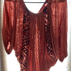 Free People boho shirt. Size M